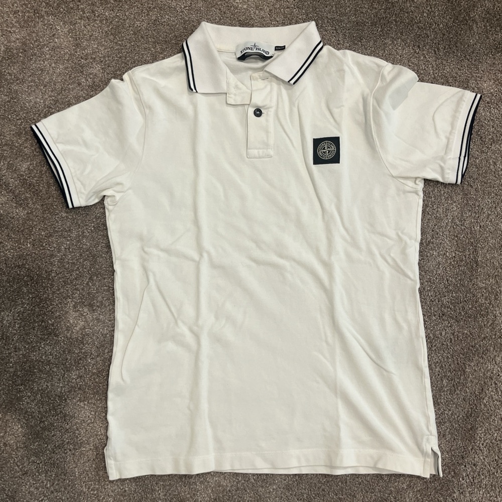 Stone Island White Polo Size Small